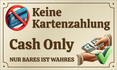 Keine Kartenzahlung - nur Barzahlung